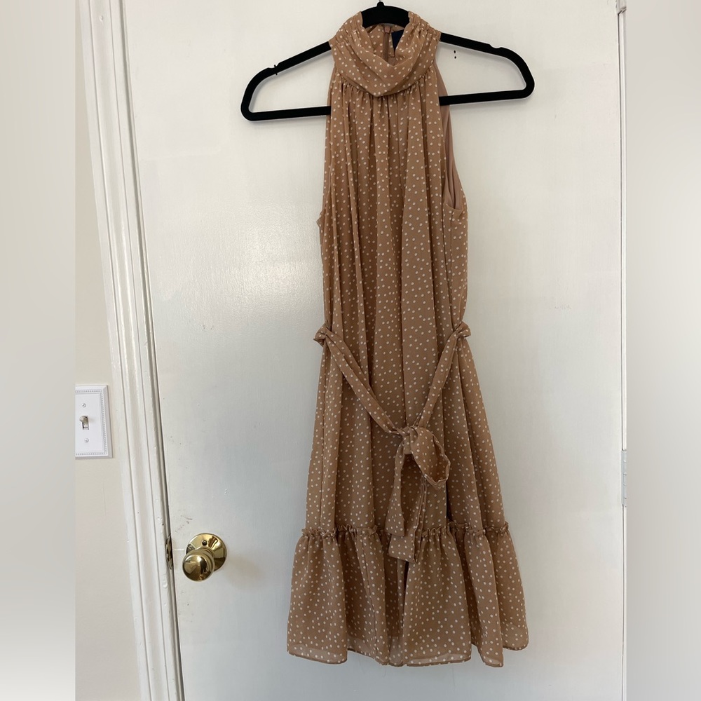Nude High Neck Dress
